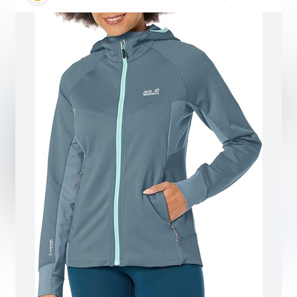 Jack Wolfskin Gridknit Hooded Blue Hoodie